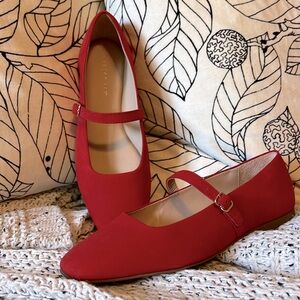 Copper Key Women's size 8 Red Suede Leather Mary Jane Shoes.
